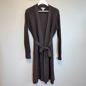 Athleta Scenic Wrap Cardigan Merino Wool Blend Chocolate Medium